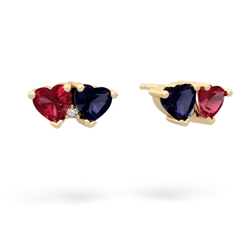 lab ruby-sapphire  earrings