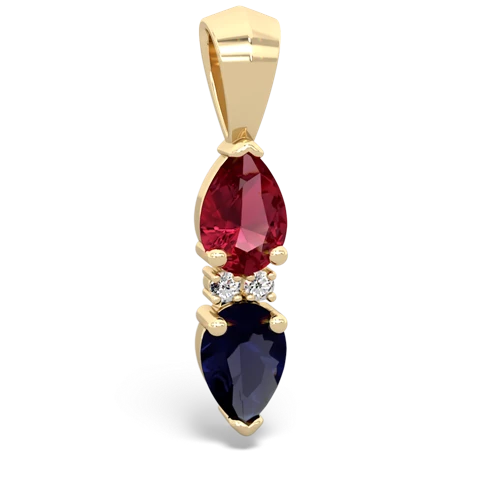 lab ruby-sapphire bowtie pendant