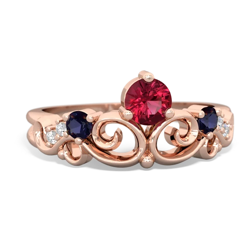 lab ruby-sapphire crown keepsake ring