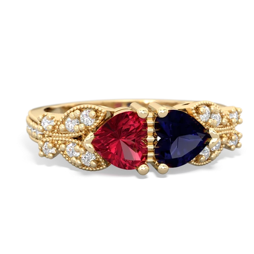 lab ruby-sapphire keepsake butterfly ring