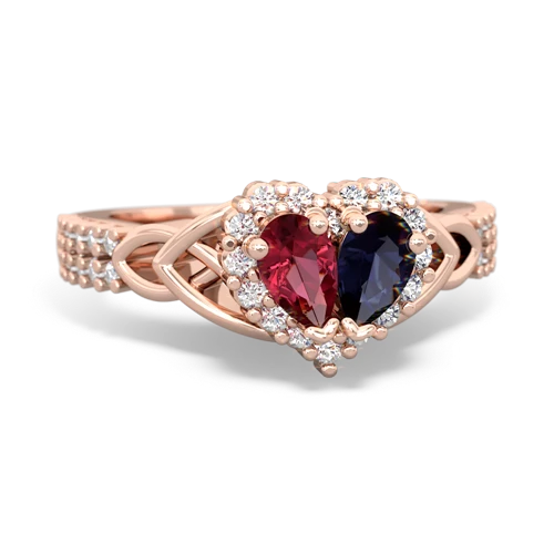 lab ruby-sapphire keepsake engagement ring