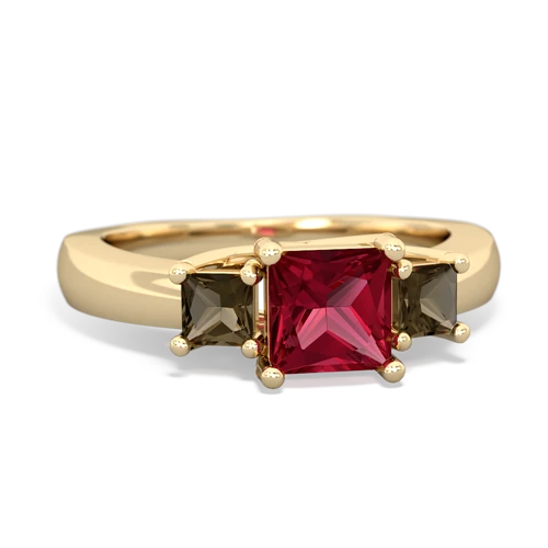 lab ruby-smoky quartz timeless ring