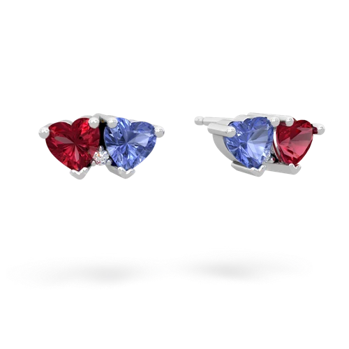 lab ruby-tanzanite  earrings
