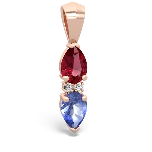 lab ruby-tanzanite bowtie pendant