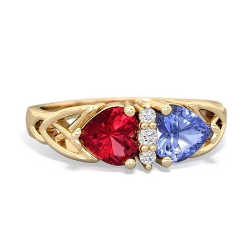 lab ruby-tanzanite celtic ring