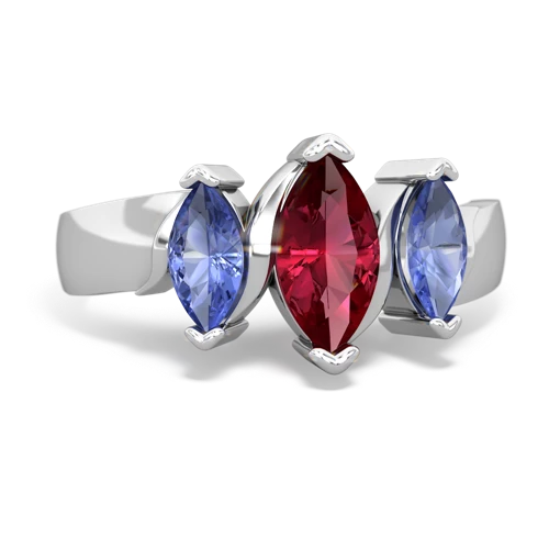 lab ruby-tanzanite keepsake ring