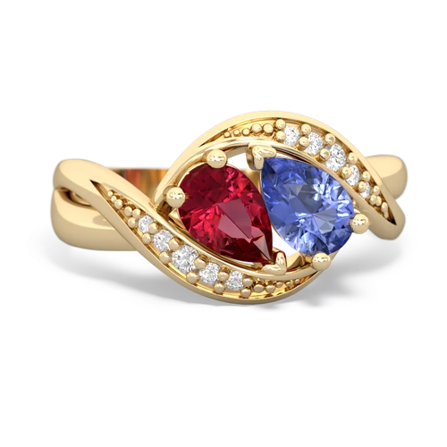 lab ruby-tanzanite keepsake curls ring