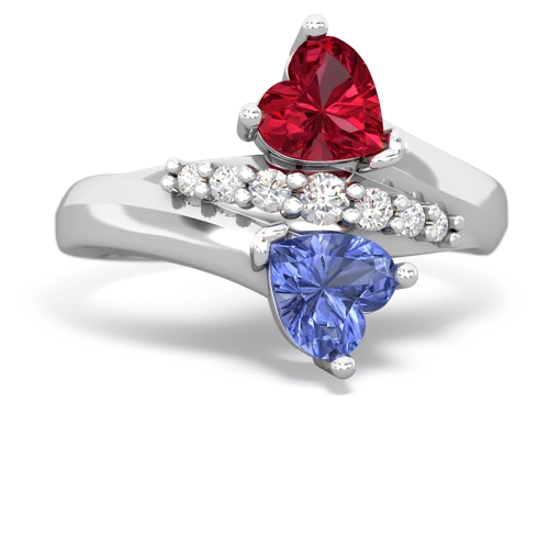 lab ruby-tanzanite modern ring