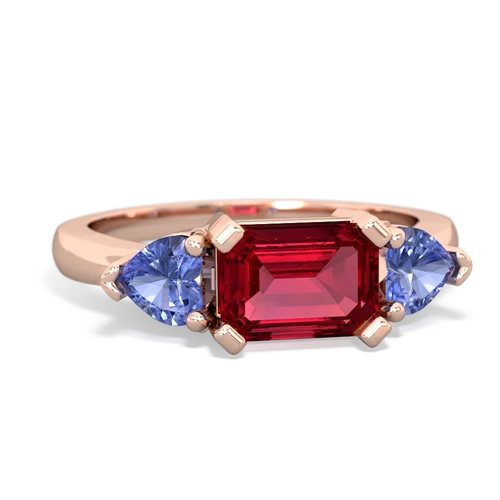 lab ruby-tanzanite timeless ring