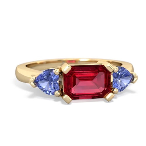 lab ruby-tanzanite timeless ring