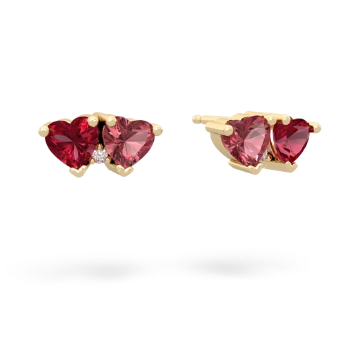 lab ruby-tourmaline  earrings
