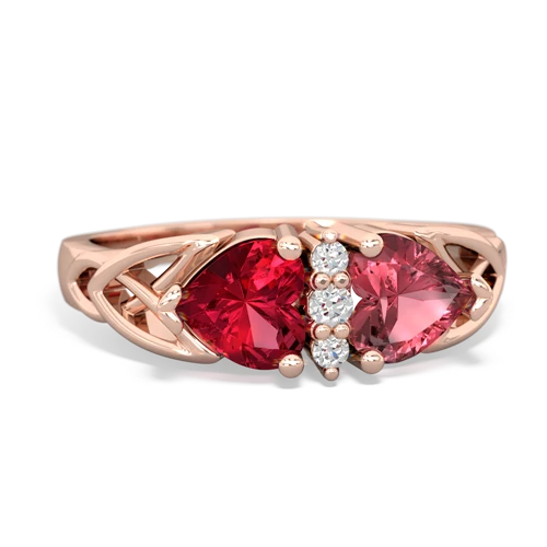 lab ruby-tourmaline celtic ring