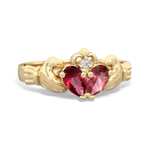 lab ruby-tourmaline claddagh ring