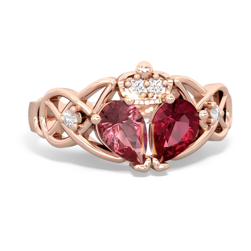 lab ruby-tourmaline claddagh ring