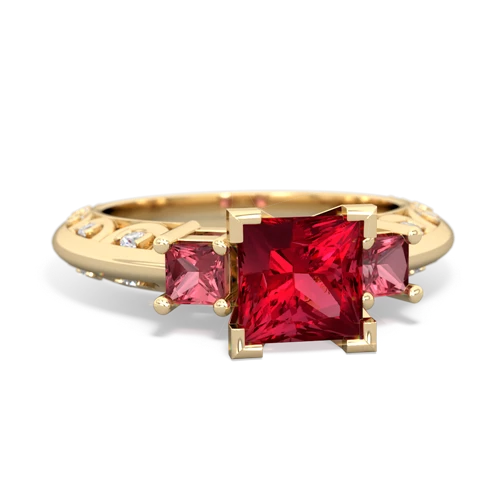 lab ruby-tourmaline engagement ring