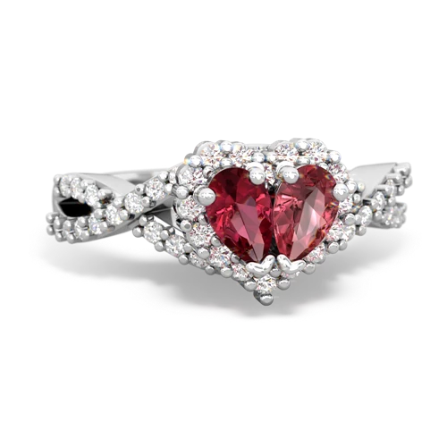 lab ruby-tourmaline engagement ring