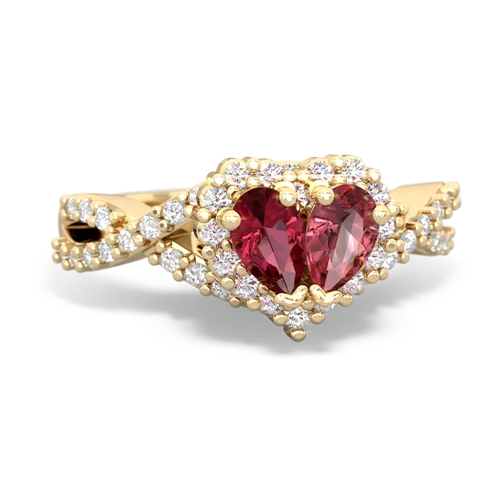 lab ruby-tourmaline engagement ring