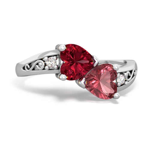 lab ruby-tourmaline filligree ring