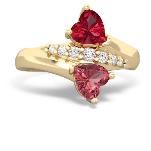 lab ruby-tourmaline modern ring