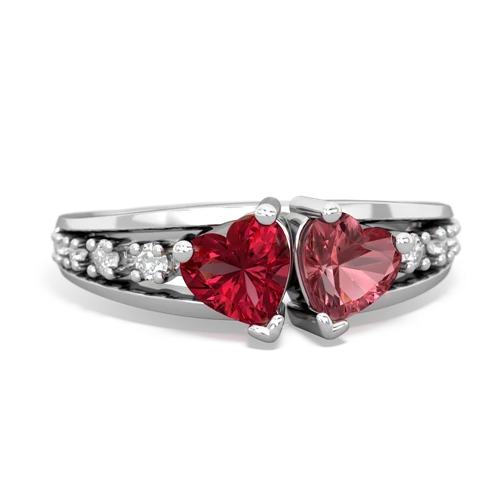 lab ruby-tourmaline modern ring