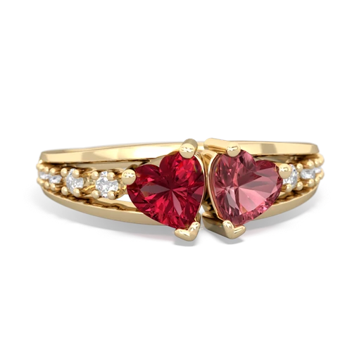 lab ruby-tourmaline modern ring