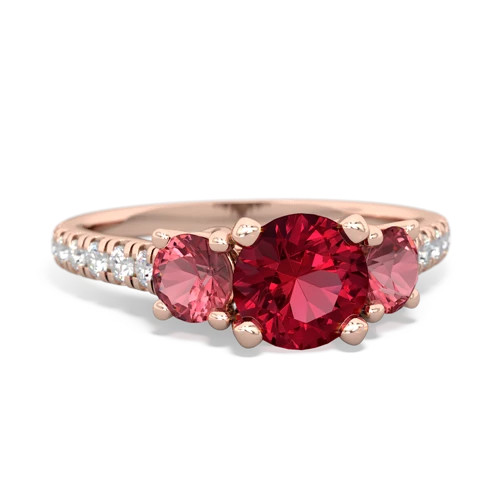 lab ruby-tourmaline trellis pave ring