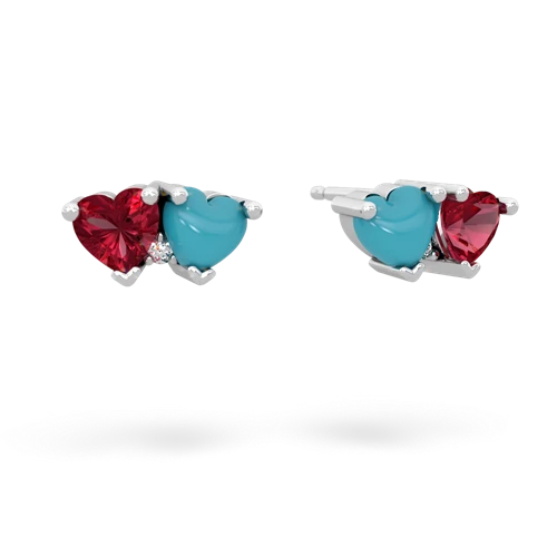 lab ruby-turquoise  earrings