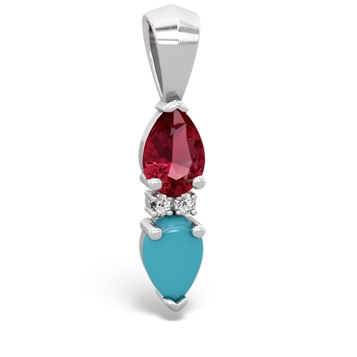 lab ruby-turquoise bowtie pendant