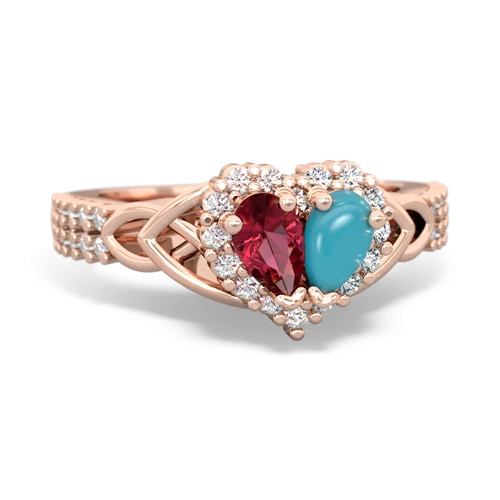 lab ruby-turquoise keepsake engagement ring