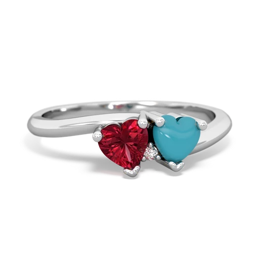 lab ruby-turquoise sweethearts promise ring