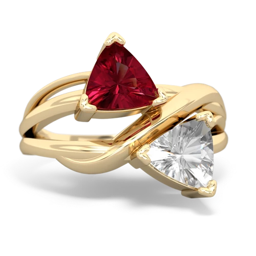 lab ruby-white topaz filligree ring