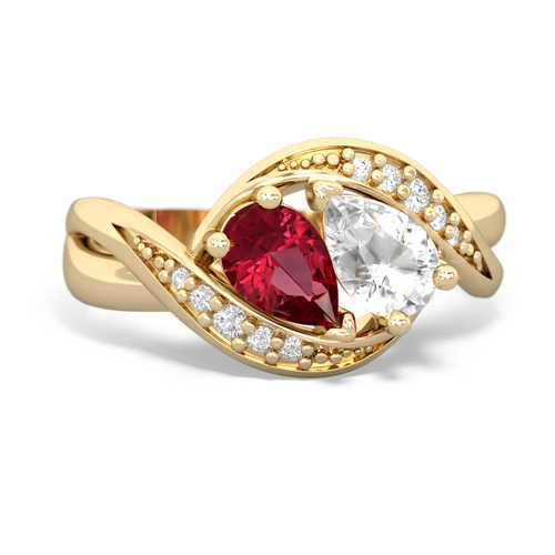 lab ruby-white topaz keepsake curls ring