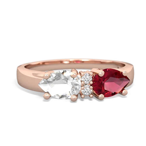 lab ruby-white topaz timeless ring