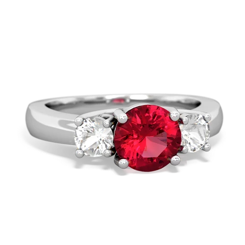 lab ruby-white topaz timeless ring