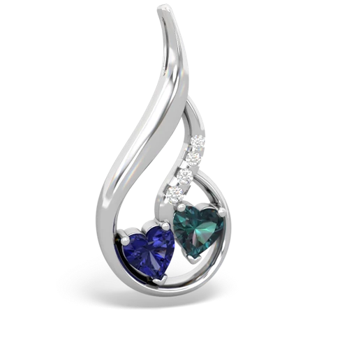 lab sapphire-alexandrite keepsake swirl pendant