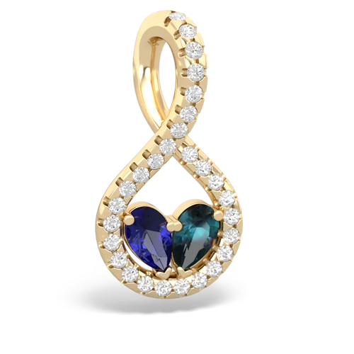 lab sapphire-alexandrite pave twist pendant