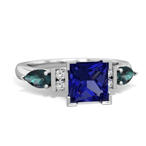 lab sapphire-alexandrite engagement ring