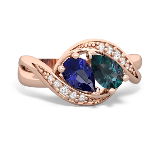 lab sapphire-alexandrite keepsake curls ring