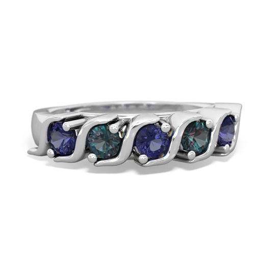 lab sapphire-alexandrite timeless ring