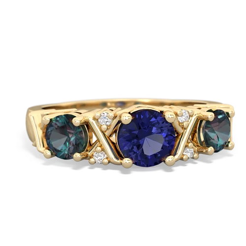 lab sapphire-alexandrite timeless ring