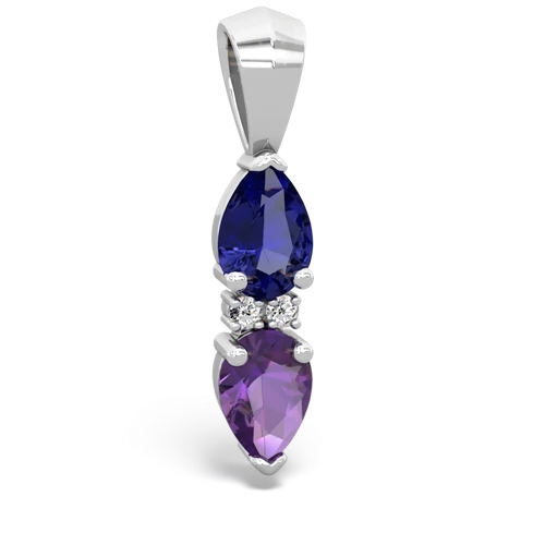 lab sapphire-amethyst bowtie pendant