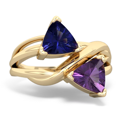 lab sapphire-amethyst filligree ring