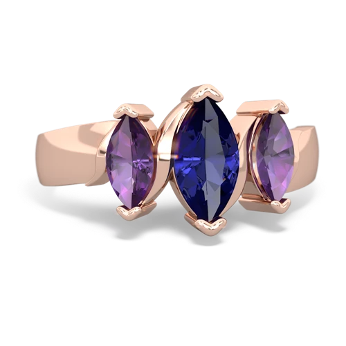 lab sapphire-amethyst keepsake ring