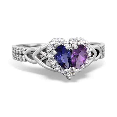 lab sapphire-amethyst keepsake engagement ring