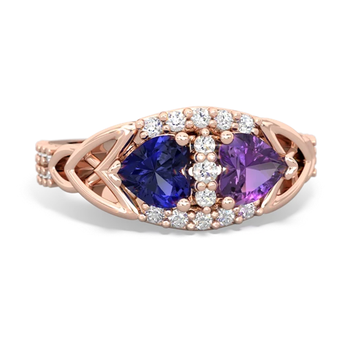 lab sapphire-amethyst keepsake engagement ring