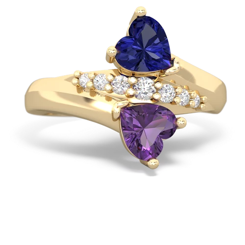 lab sapphire-amethyst modern ring