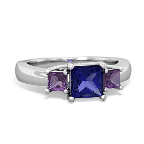 lab sapphire-amethyst timeless ring