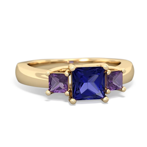 lab sapphire-amethyst timeless ring