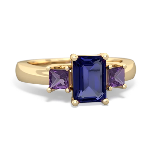 lab sapphire-amethyst timeless ring