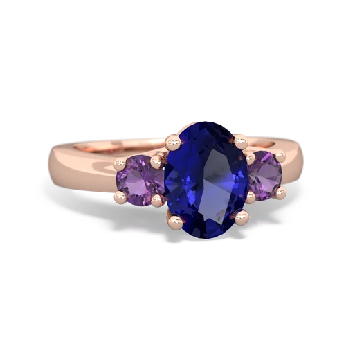 lab sapphire-amethyst timeless ring